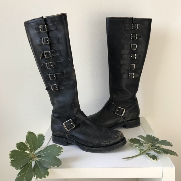 frye veronica buckle booties